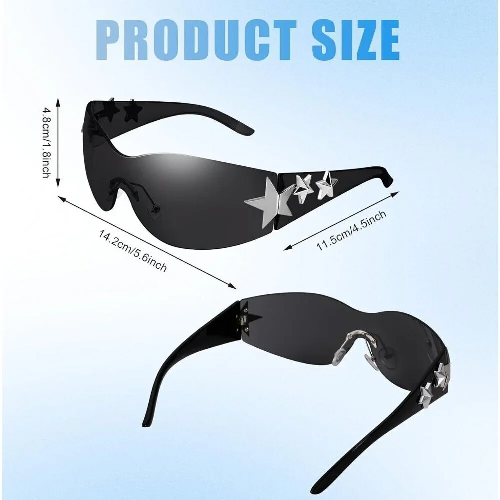 3 Pairs Oversized Sunglasses UV400 Polarized Wrap Around Fashion Youth